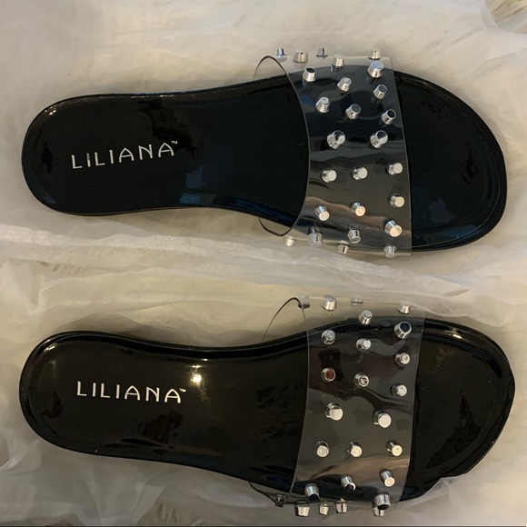 Studded PVC Sandals - Picture 1 of 4